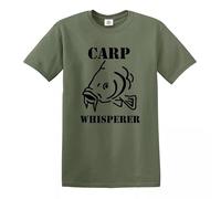 Trend Gear Carp Whisperer Mens T-Shirt Carp Fishing Fisherman Angling Gift Present Top - Military Green - L