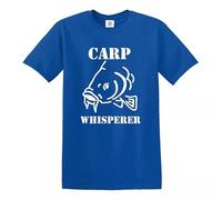 Trend Gear Carp Whisperer Mens T-Shirt Carp Fishing Fisherman Angling Gift Present Top - Royal Blue - S