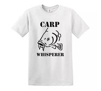 Trend Gear Carp Whisperer Mens T-Shirt Carp Fishing Fisherman Angling Gift Present Top - White - M