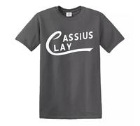 Trend Gear Cassius Clay Tribute T-Shirt Mohamed Ali Boxing Sonny Liston Top Tee - Charcoal - 3XL