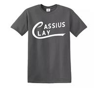Trend Gear Cassius Clay Tribute T-Shirt Mohamed Ali Boxing Sonny Liston Top Tee - Charcoal - M
