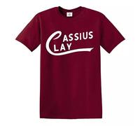 Trend Gear Cassius Clay Tribute T-Shirt Mohamed Ali Boxing Sonny Liston Top Tee - Maroon - 3XL