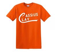 Trend Gear Cassius Clay Tribute T-Shirt Mohamed Ali Boxing Sonny Liston Top Tee - Orange - XXL
