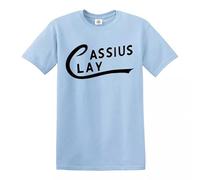 Trend Gear Cassius Clay Tribute T-Shirt Mohamed Ali Boxing Sonny Liston Top Tee - Sky Blue - M