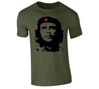Trend Gear Che-Guevara T-Shirt Silhouette Iconic Retro Political Revolutio- Cuba S-4XL Top(Military Green,M)