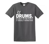Trend Gear Drummer Drums Hitting People T-Shirt Percussion Gift Present Novelty Top Tee - Charcoal - M