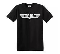 Trend Gear Father's Day Mens Black T-Shirt Gift for Dad Birthday Fathers Day Daddy Funny (TOP DAD - L)