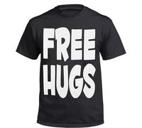 Trend Gear Free HUGS T-Shirt Funny Joke Humour Cool Novelty Present Gift Party Xmas TOP Black
