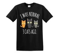 Trend Gear Funny T-Shirt I was Normal 3 Cats Ago Funny Mens Tshirt Kitten Cat Party
