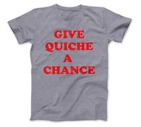 Trend Gear GIVE Quiche A Chance SORT Gry T-Shirt Dwarf/Red/Rimmer/Funny/Gift (Sport Grey,L)