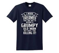 Trend Gear Grumpy Old Man Killing It Funny T-Shirt Mens Retirement Retired Birthday Gift (Navy White Print, 5XL)