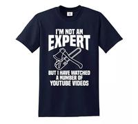 Trend Gear I Am Not an Expert T-Shirt Mens Ladies Funny Gift Fix It Diyer Handyman Top (Navy White Print, XXL)