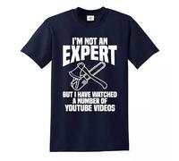 Trend Gear I Am Not an Expert T-Shirt Mens Ladies Funny Gift Fix It Diyer Handyman Top (Navy White Print, XL)