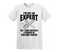 Trend Gear I Am Not an Expert T-Shirt Mens Ladies Funny Gift Fix It Diyer Handyman Top (White Black Print, L)