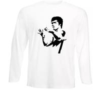 Trend Gear Kick Men's Long Sleeve T-Shirt Martial Arts Kung Fu Tee(White, M)