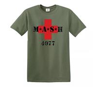 Trend Gear M*A*S*H 4077TH T Shirt MASH TV Series US Army Military Tshirt - American Print Military Green - L