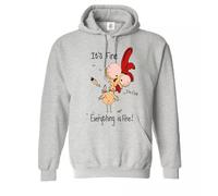 Trend Gear Men's Hoody It's Fine I'm Fine Everything Is Fine Hoody Funny Joke Gift Novelty Party Hooded Hoodies (SPORT GREY - 3X- Large)