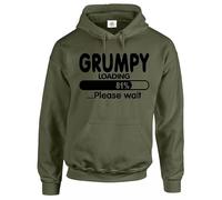 Trend Gear New Grumpy Loading Hoody Funny Novelty Hooded Party Joke Dad Gift Hood Hoodies (OLIVE - XX-Large)