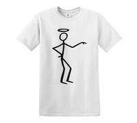 Trend Gear New Saint Simon Templar 1970s Stickman T-Shirt Spy Thriller TV Black Top Tee - Stickman Tshirts(White, M)
