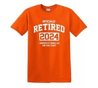 Trend Gear Officially Retired 2024 T-Shirt Funny Work Retirement Gift Dad Him Grandpa Top - Orange - L