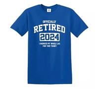 Trend Gear Officially Retired 2024 T-Shirt Funny Work Retirement Gift Dad Him Grandpa Top - Royal Blue - XL