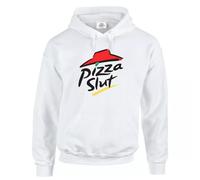 Trend Gear Pizza Slut Dunny Hoodie - Slogan Parody Hip Retro Christmas Sweatshirt Gift Hoodie - (White, L)