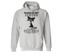 Trend Gear Please Do Not Disturb Hoody Sweatshirt Mens Funny Gift Present Hoodie for Men Funny Joke Gift Hoodies (GREY - Small)