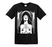 Trend Gear Satanic Nun Unholy Nun T-Shirt Novelty Graphic Gothic Tee T-Shirt - Black - M