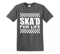 Trend Gear SKA’D for Life T-Shirt SKA 2 Tone Music Retro Reggae Rudeboy Skinhead Top Tee