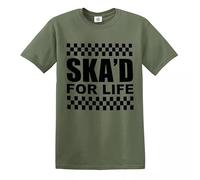 Trend Gear SKA’D for Life T-Shirt SKA 2 Tone Music Retro Reggae Rudeboy Skinhead Top Tee