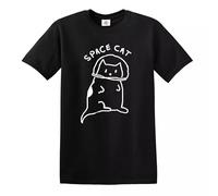 Trend Gear Space CAT T-Shir Men's Funny Kitten Cat Kitty Cute Cat Tshirt top Tee(Black,5XL)