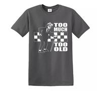 Trend Gear Too Much Too Old T-Shirt Ska 2 Tone Records Music Retro Top Tee - Charcoal - XXL