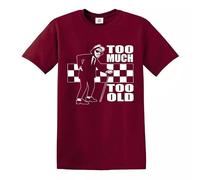 Trend Gear Too Much Too Old T-Shirt Ska 2 Tone Records Music Retro Top Tee - Maroon - 3XL