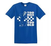 Trend Gear Too Much Too Old T-Shirt Ska 2 Tone Records Music Retro Top Tee - Royal Blue - L