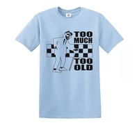 Trend Gear Too Much Too Old T-Shirt Ska 2 Tone Records Music Retro Top Tee - Sky Blue - XL