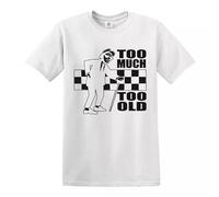Trend Gear Too Much Too Old T-Shirt Ska 2 Tone Records Music Retro Top Tee - White - L