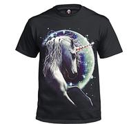 Trend Gear Unicorn Black Sublimation T-Shirt/Biker/Moon/Wild/Unisex/Xmas Gift/Dark/Top/S-XXXL (XXL)