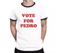 Trend Gear Vote - for_Pedro Men's Ringer T-Shirt Funny Cult Classic Slogan - Geek - Retro White