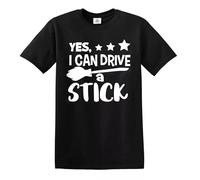 Trend Gear YES I CAN Drive A Stick T-Shirt Halloween Funny Mens Tshirt Joke Party Costume t Shirt(Black, 3XL)