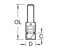 Trend Professional Guided Profiler, 9.5mm Diameter x 6.35mm Cut, 1/4 Inch Shank, Double Bearings, Tungsten Carbide Tipped, 46/900X1/4TC