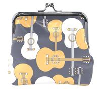 Trend Guitar Personalized Dark Blue Leather Purse for Women, Cute Coin Purse with Buckle and Kiss Lock for Girls, Trend Guitar Dark Blue, OneSize, Trend Guitar Dark Blue, OneSize, Classic
