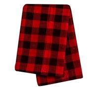 Trend Lab Brown and Red Buffalo Check Deluxe Flannel Swaddle Blanket - Buffalo Check Cotton, Red and Brown, 48 in x 48 in