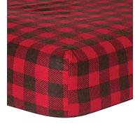 Trend Lab Crib Sheet, Brown and Red Buffalo Check