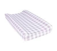 Trend Lab Gray and Cream Buffalo Check Deluxe Flannel Changing Pad Cover
