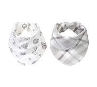 Trend Lab Safari Chevron 2 Piece Reversible Flannel Bandana Bib Set