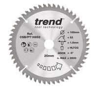Trend Laminate & HPL Circular Saw Blade, 168mm Diameter, 20mm Bore, 52 Teeth, 1.8mm Kerf, -5° Hook, TCT, Super-Fine Finish, CSB/PT16852