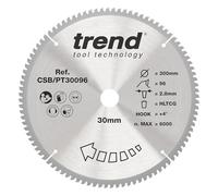 Trend Laminate & HPL Circular Saw Blade, 300mm Diameter, 30mm Bore, 96 Teeth, 2.8mm Kerf, +4° Hook, TCT, Super-Fine Finish, CSB/PT30096