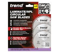 Trend CRAFTPRO 3 Piece 165mm Panel Trim Circular Saw Blade Set 165mm 48T 20mm