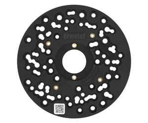 Trend Large Universal Plunge Router Sub-Base, 180 mm, for 1/2 Inch Routers | Large 180 mm Universal Plunge Router Sub-Base For Improved Compatibility With 1/2 Inch Routers, UNIBASE/180