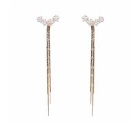 Trend Long Wire Tassel Thread Chain Climb Star Heart Beads Pendants Drop Earrings Women's Straight Hanging Earings Jewelry